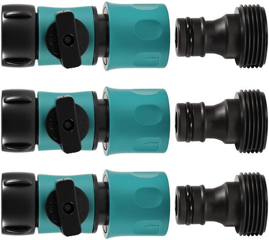 Valvola di arresto acqua - 3/4 pollice - Connetti tubo - Regola flusso acqua - Colore verde
