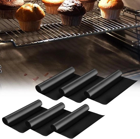 Anti-aanbakmat per forno con ventilatore - Riciclabile - Alte temperature - 33 x 40 cm - Nero .