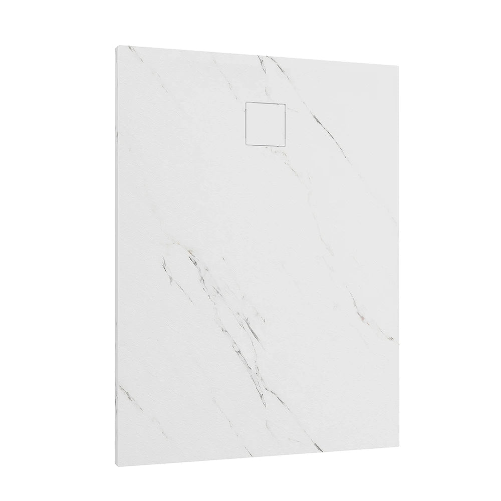 Piatto doccia 80x140 cm colore marmo calacatta bianco effetto pietra | Samos
