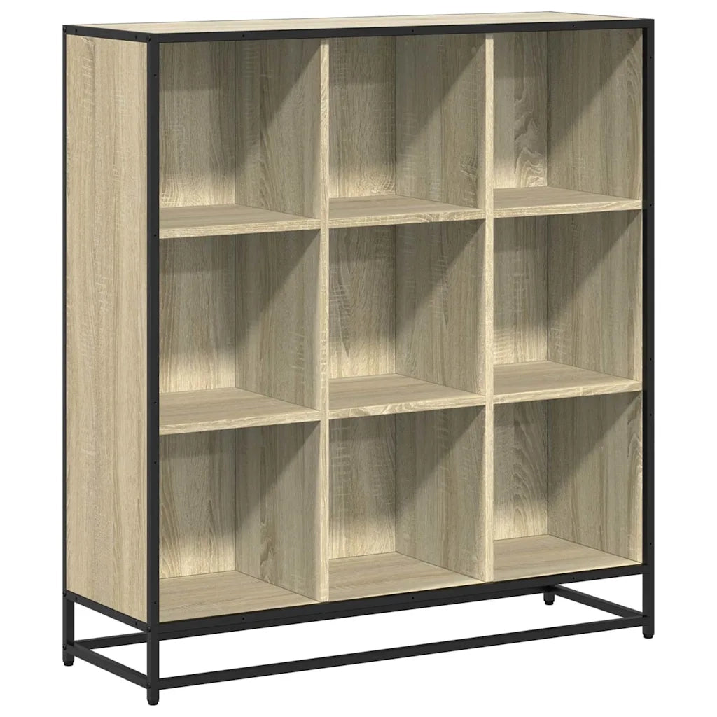 Libreria-Scaffale per Libri-Mobile di Stoccaggio Rovere Sonoma 97,5x33x107,5 cm Multistrato e Metallo