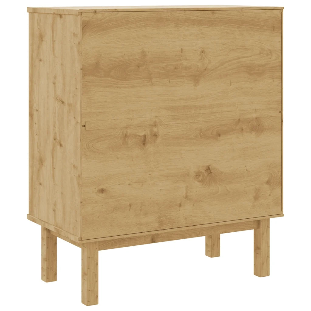 Cassettiera OTTA Marrone e Bianco 76,5x39,5x90 cm Legno di Pino 348584