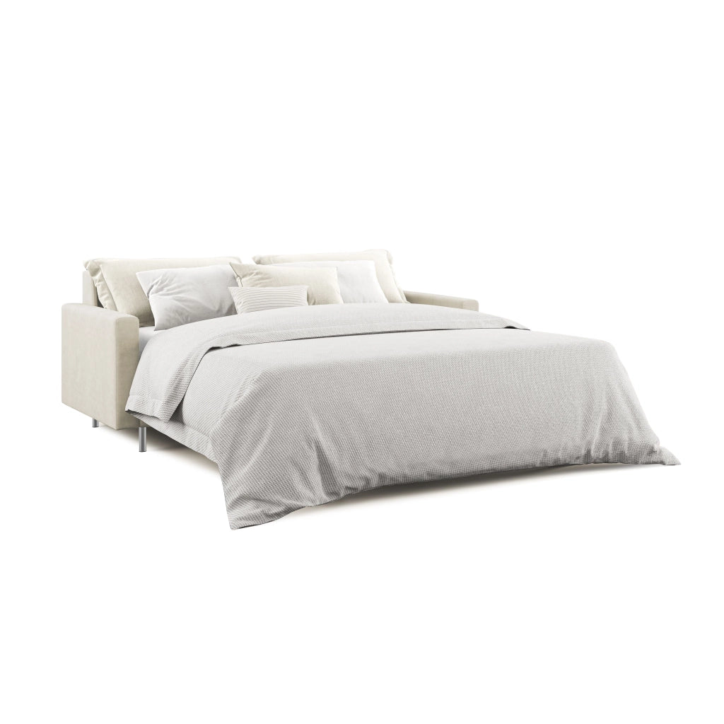 Megan Divano letto matrimoniale in microfibra smacchiabile T11 208 cm (mat. 160x197) panna