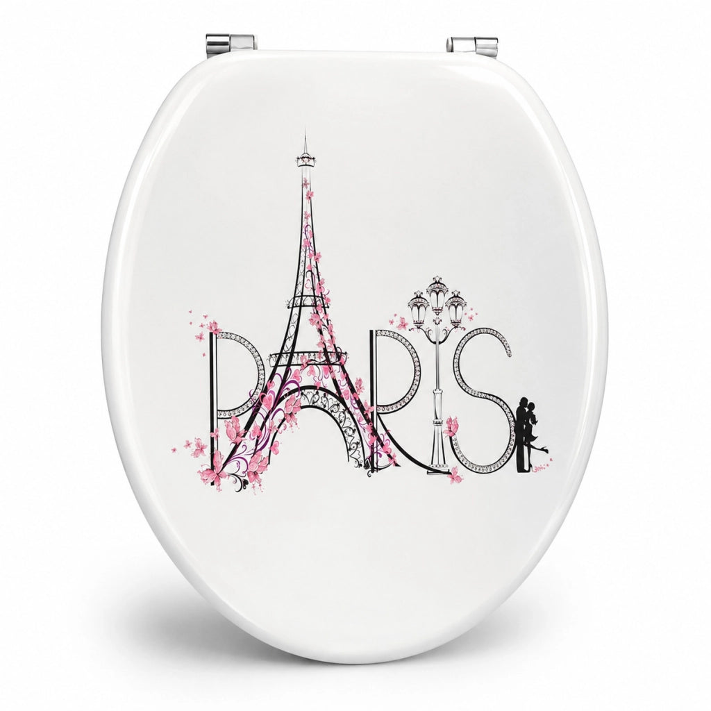 Sedile Copriwater MDF Stampa Torre Eiffel Parigi Universale 43x38 cm 87098