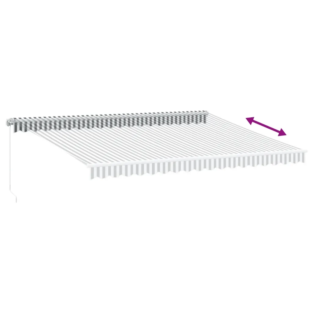 Tenda Retrattile Manuale con LED Antracite e Bianco 450x350 cm 3215797