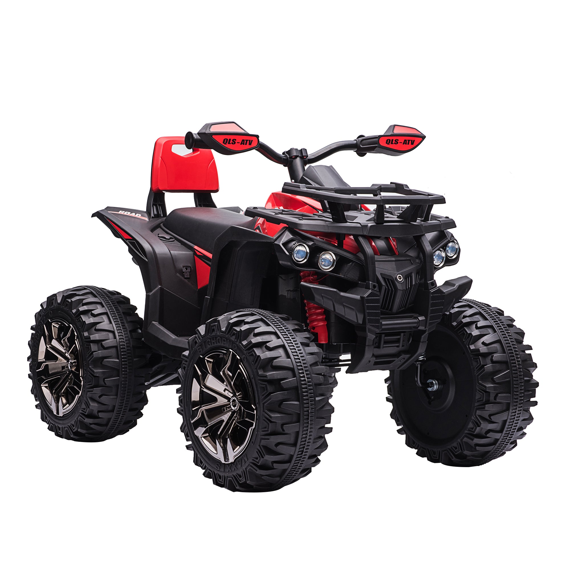 Quad per Bambini Elettrico 12V con Fari e Batteria Ricaricabile, Età 3-5 Anni, 100x65x73cm, Rosso