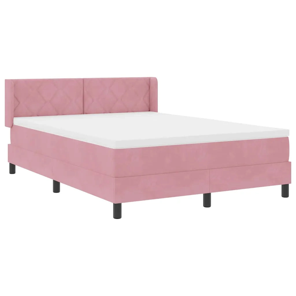 Letto a molle con testiera Rosa 200 x 140 cm Velluto 3341527