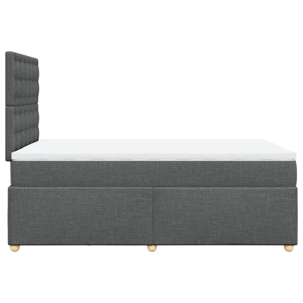 Giroletto a Molle con Materasso Grigio Scuro 120x190cm Tessuto