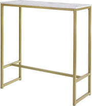 Bassa Tavola con Effetto Marmo e Finestra in Oro - Ideale per Piccole Stanze