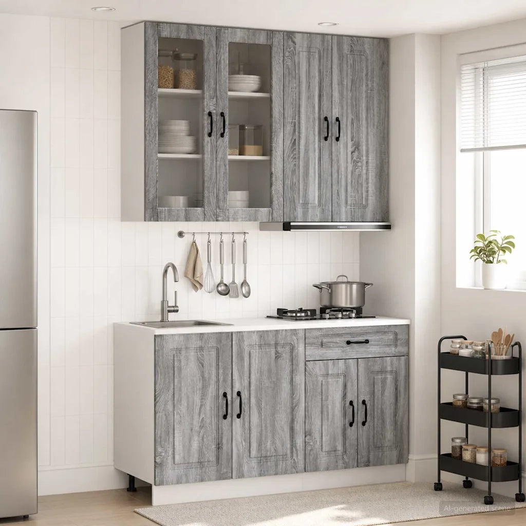 Unità Cucina KALMAR 4 pcs Sonoma grigio Legno ingegnerizzato 3438311