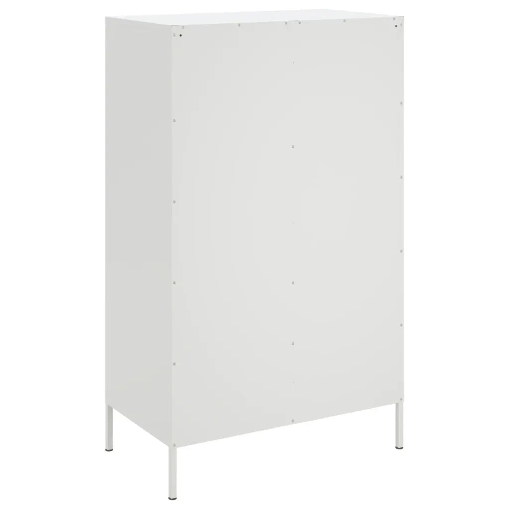 vidaXL Credenza Bianca 68x39x113 cm in Acciaio