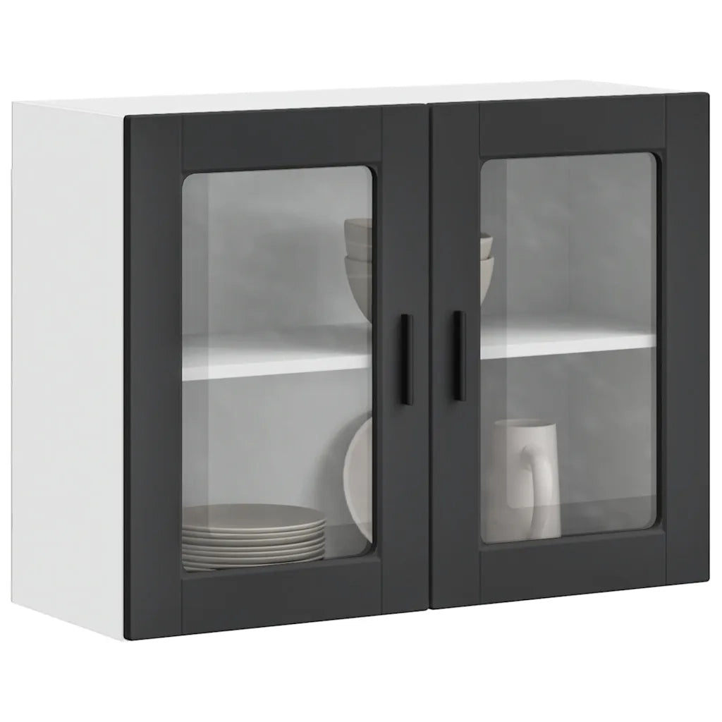Pensile da Cucina con Porta in Vetro Porto Nero