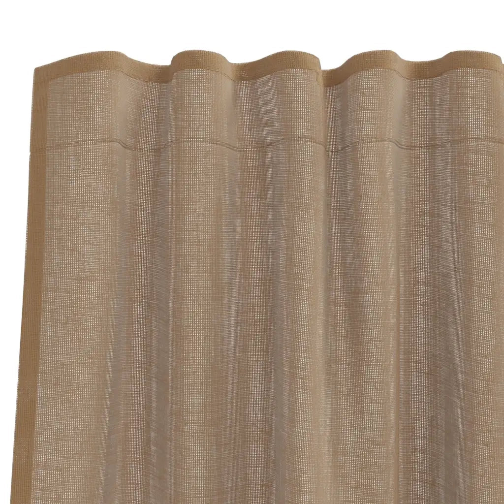 Tende in Voile con Tasche per Aste 2 pz Marrone Chiaro 4102223