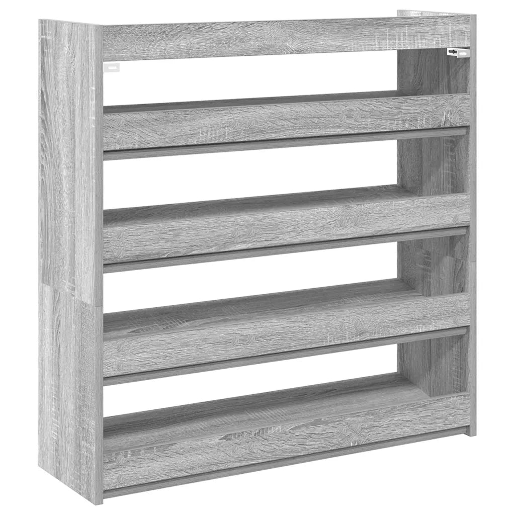 Scarpiera-Scaffale per scarpe Grigio Sonoma 80x25x81 cm in Legno Multistrato
