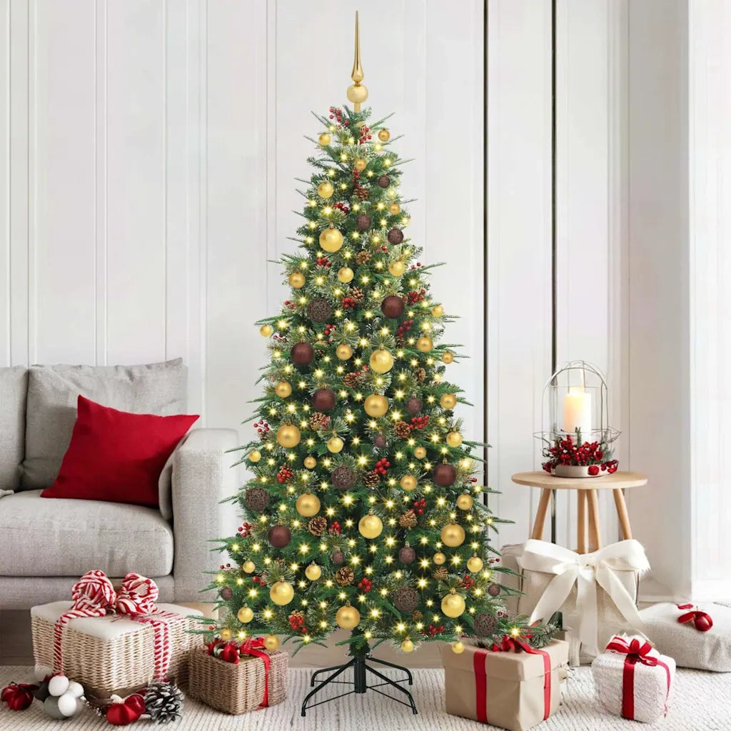 Albero di Natale Artificiale con Rami Pieghevoli Verde 180 cm 3397416