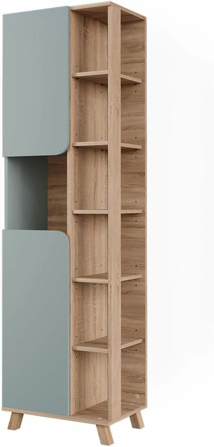 Mobile da bagno Karen, Sonoma/Bianco, 50 x 175 cm con 2 porte, per la conservazione di articoli da bagno e asciugamani