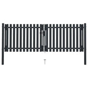 Cancello per Recinzione Doppio in Acciaio 306x175 cm Antracite