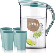 Acquario trasparente con coperchio - 2,1L - BPA libero - inclusi 4 tazze