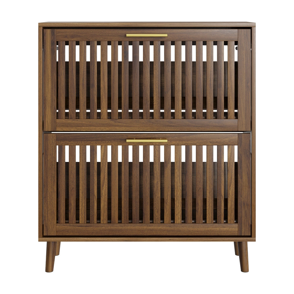 Scarpiera in Legno di Noce con Ante a Ribalta ¨C MINIMAL ¨C 80 cm, Ingresso