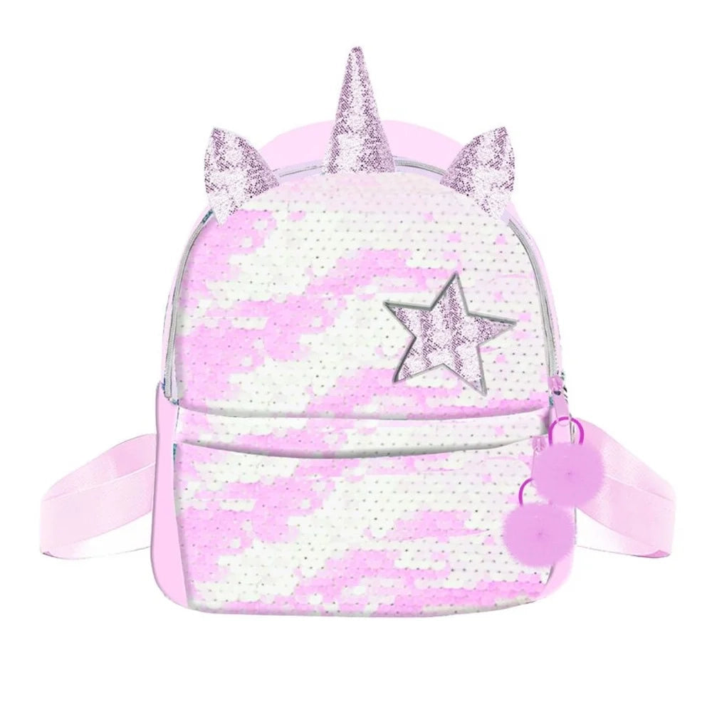 Trade Shop - Zaino Zainetto Asilo Playtoy Glamour Unicorno Con Paillettes Pompon Tempo Libero 18279825 -