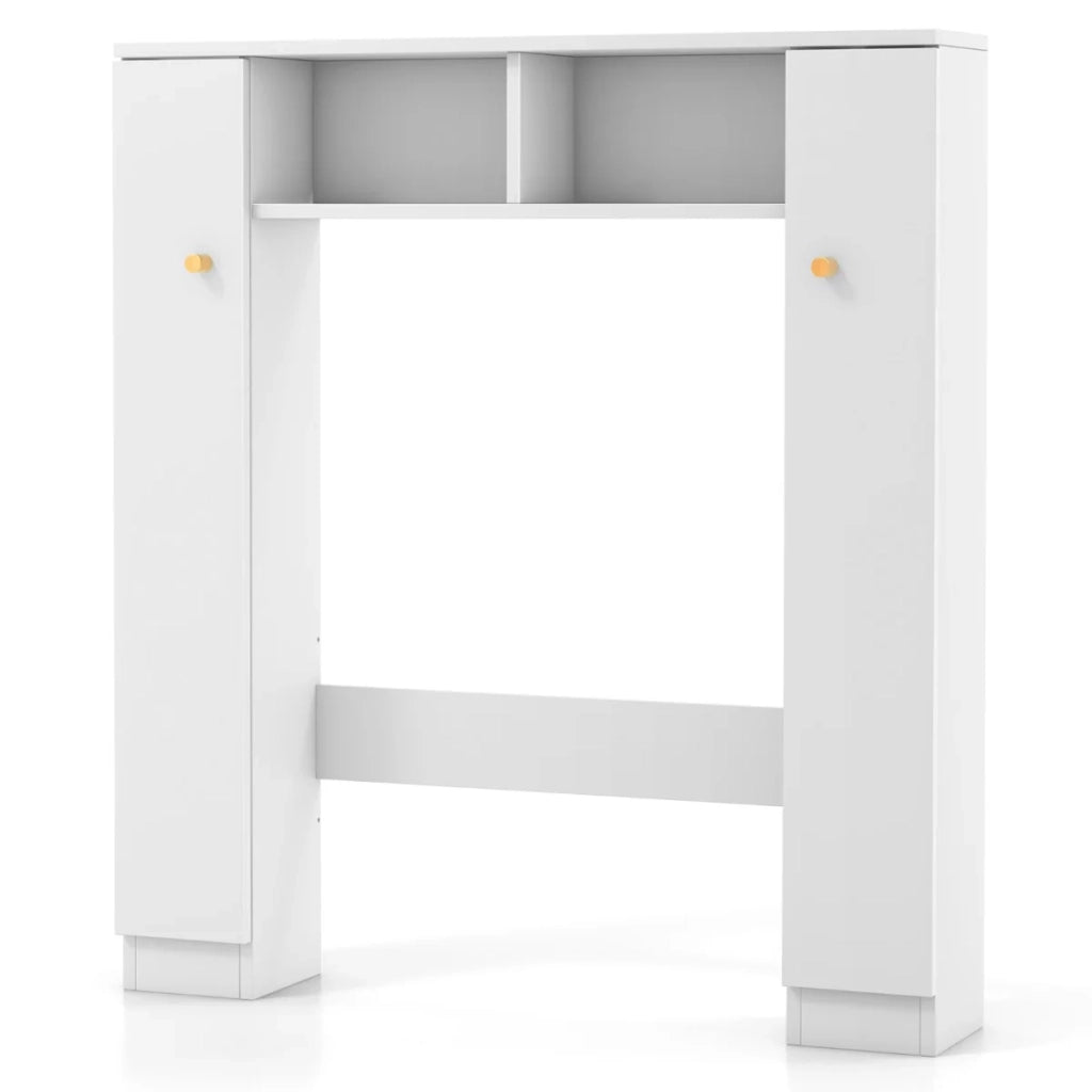 Mobiletto portaoggetti sopra il WC 57,5 ​​x 18 x 80,5 cm design moderno salvaspazio e sicuro in MDF bianco 20_0010219