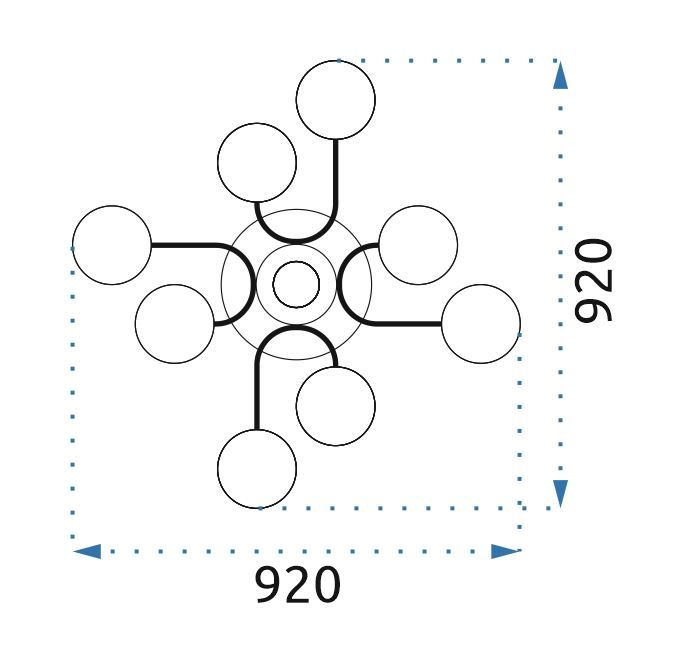 Lampada Da Soffitto Grey APP532-8C