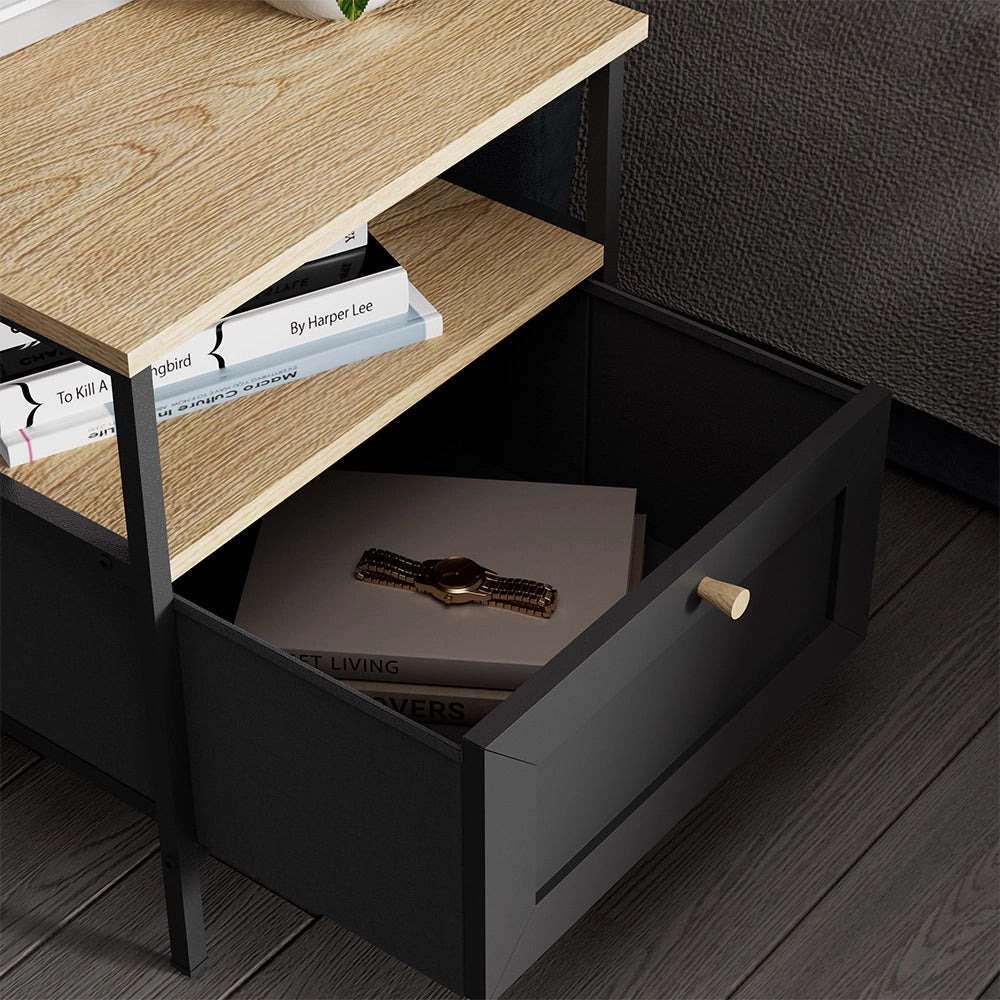 Vicco Comodino Nero 45 x 47 cm Set di 2