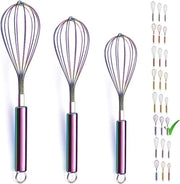 Set di 3 gardini in acciaio inossidabile, 8 pollici, 10 pollici, 12 pollici, garde arcobaleno con trattamento Titian, garde colorate, martello, set di gardini a filo per cucina (lotto di 3)