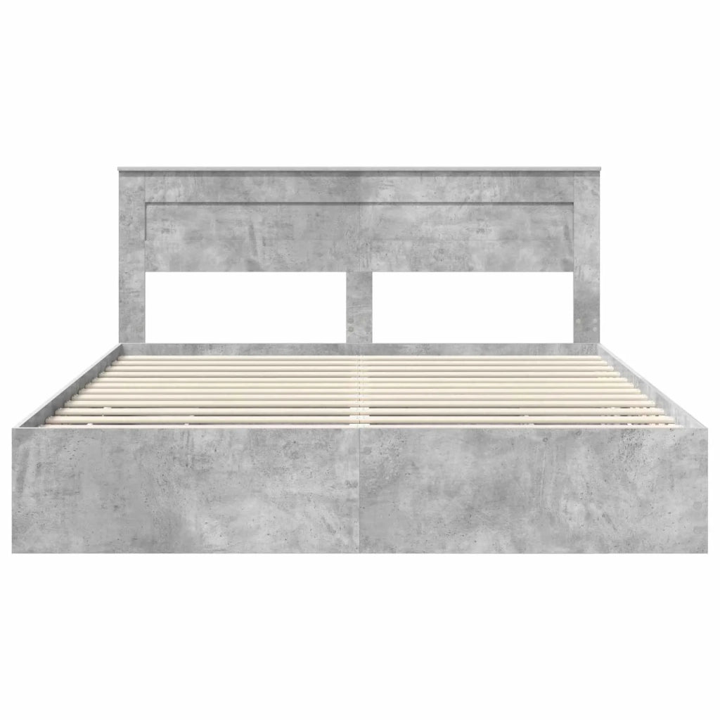 Struttura del letto con cassetto Grigio cemento 200 x 200 cm