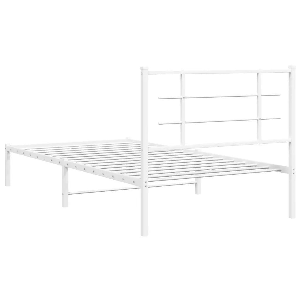 Giroletto con Testiera Metallo Bianco 107x203 cm 355606