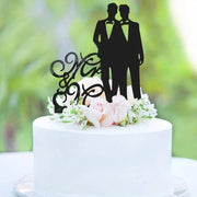 Decorazione per Torte in Acrilato Nero - Dimensioni 18x26 cm - Decorazione di Matrimonio Romantica