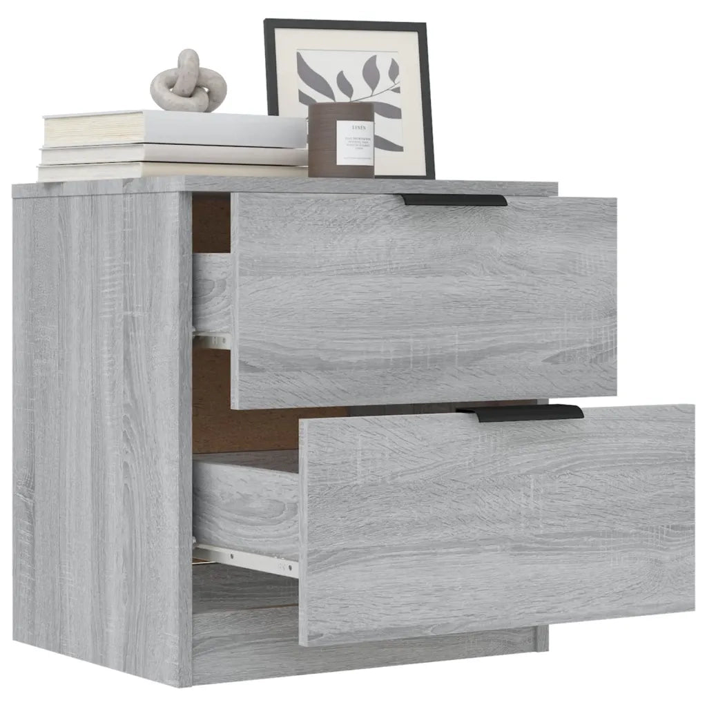 Comodini 2pz Grigio Sonoma in Legno Multistrato cod mxl 30273