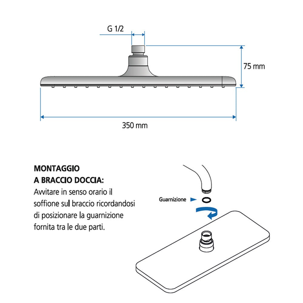 Soffione iceberg 1 funzione bianco