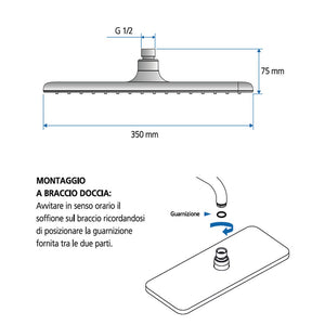 Soffione iceberg 1 funzione bianco
