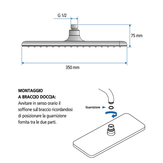 Soffione iceberg 1 funzione bianco
