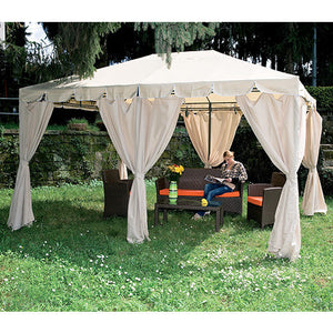 Gazebo da Giardino in Acciaio 3x4m Bauer Armonia Ecrù