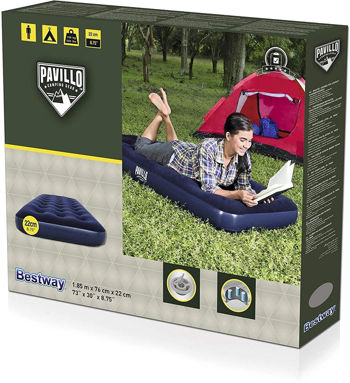 Materasso Gonfiabile Floccato Singolo 185x76x22 cm Bestway Pavillo 67000
