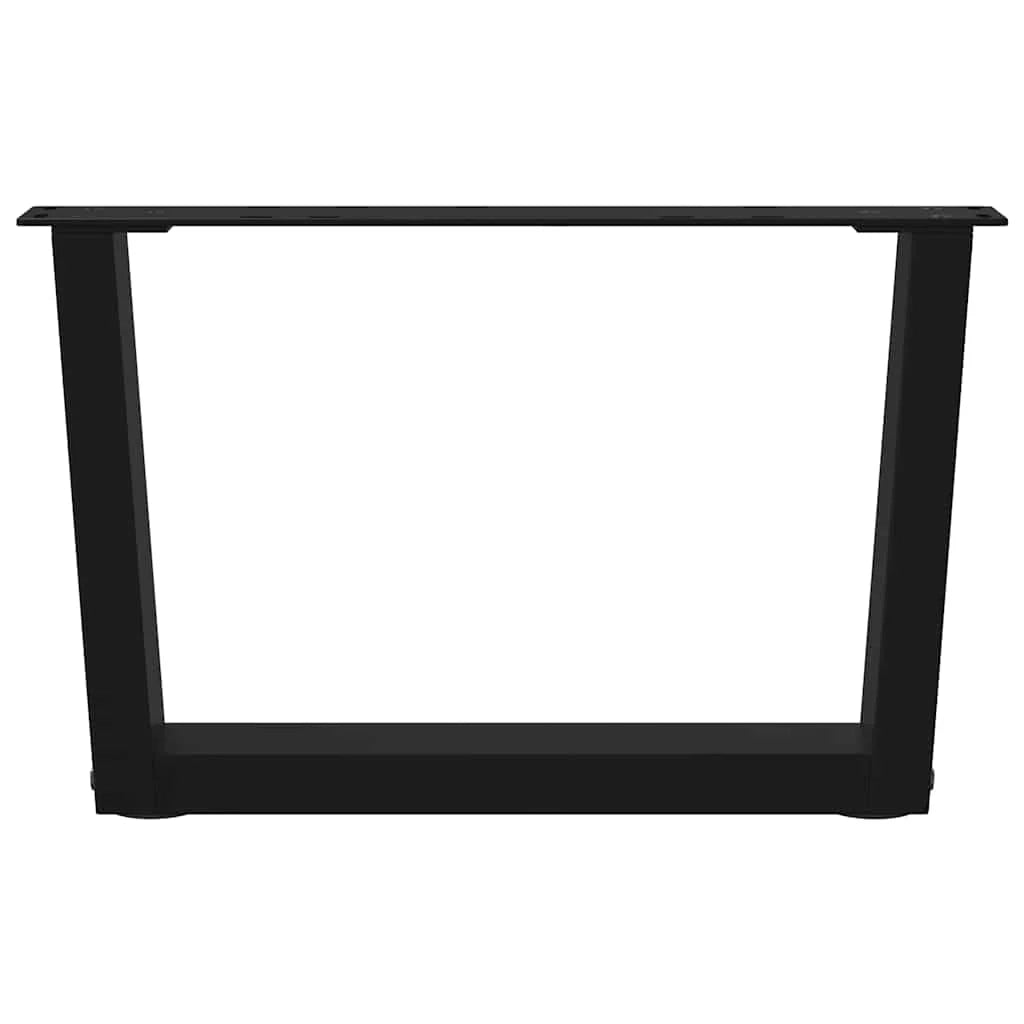 Set di 2 gambe geometriche per tavolino con piedini livellatori 50 x 30 cm finitura moderna in acciaio nero 02_0056896