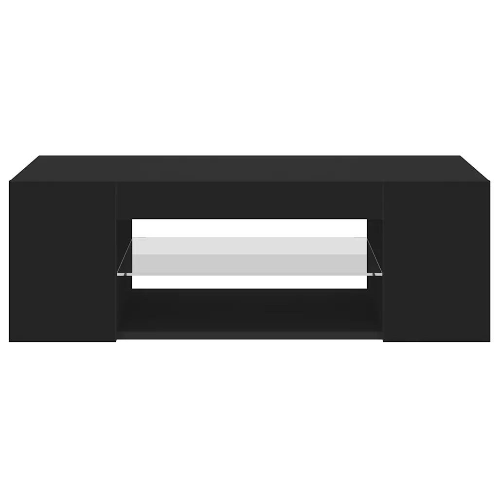 Mobile Porta TV con Luci LED Nero 90x39x30 cm