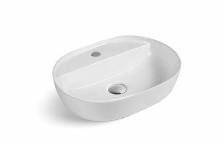 Lavabo in ceramica ovale da appoggio Kiby