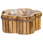 Cesto in legno a forma di fiore 21x21x9h cm