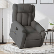 Poltrona Alzapersona Massaggi Reclinabile Grigio Scuro Tessuto 3205329