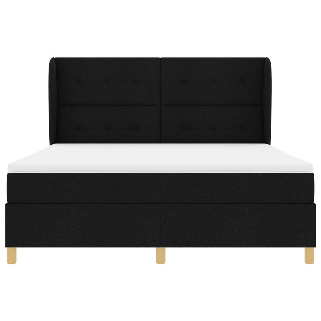 Letto Box Spring con Materasso vitaXL Nero 180x200 cm Tessuto