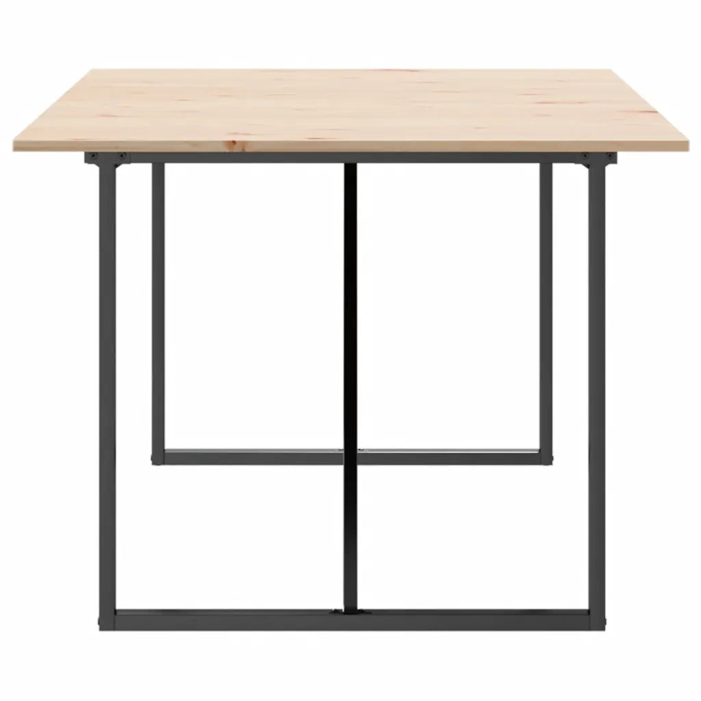 Tavolo da Pranzo Telaio a O 200x100x75 cm Legno Pino e Acciaio