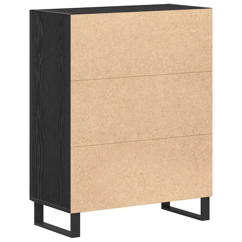 Credenza Rovere Nero 69,5 x 34 x 90 cm Legno multistrato 862875