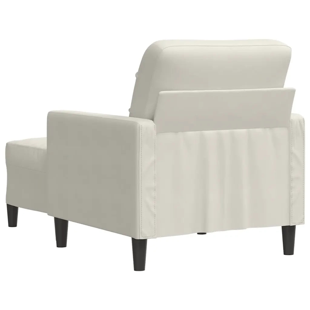 Poltrona | Sedia Relax con Poggiapiedi Crema 60 cm in Velluto