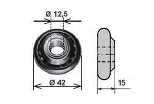 Supporto a piAstra con cuscinetto