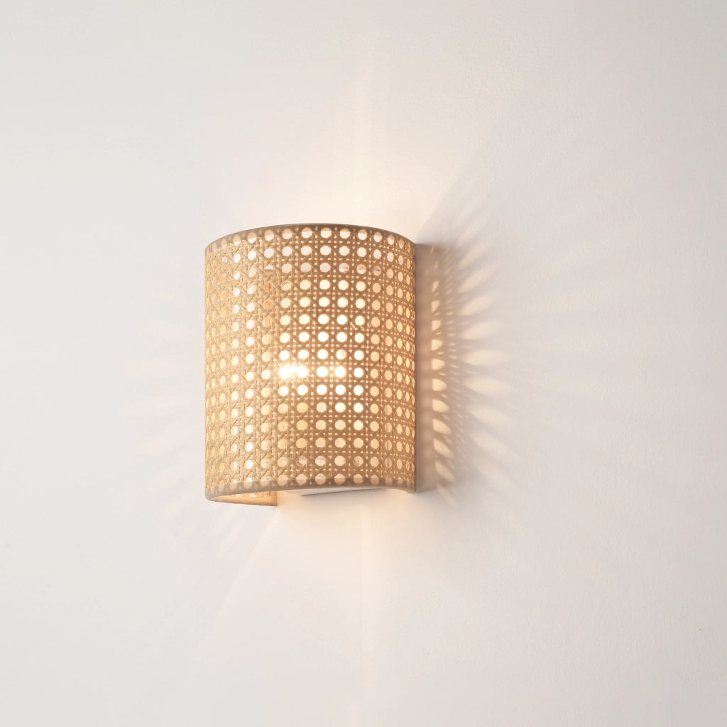 Applique per Interni Ascot a Paralume Semicilindrico - Effetto Rattan lux.pro