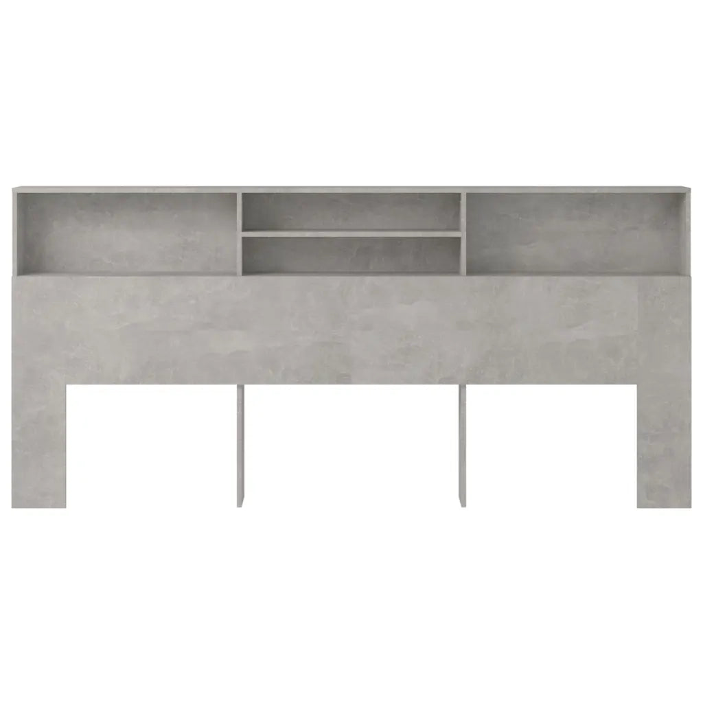 Testiera con Contenitore-Testata del letto Grigio Cemento 220x19x103,5 cm