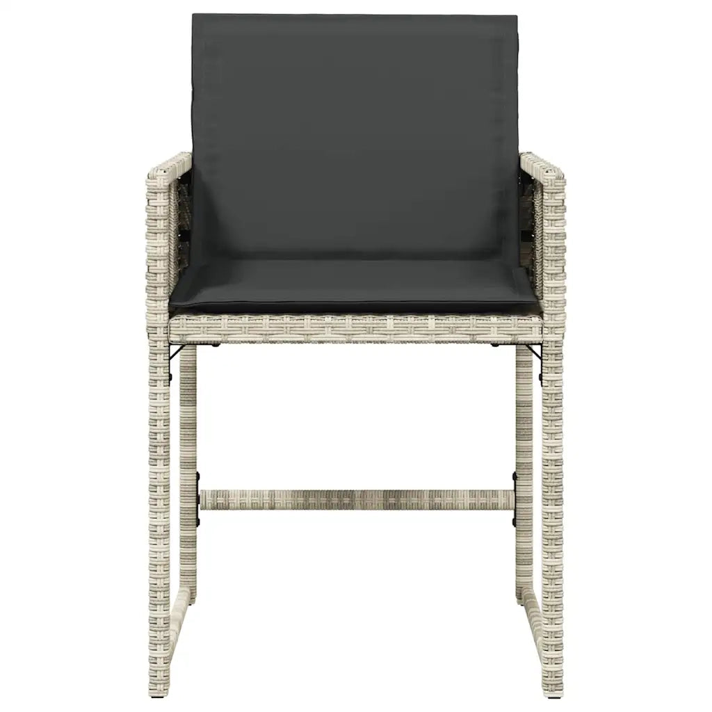 Sedie da Giardino con Cuscini 4 pz | Sedie da Esterno Grigio Chiaro in Polyrattan