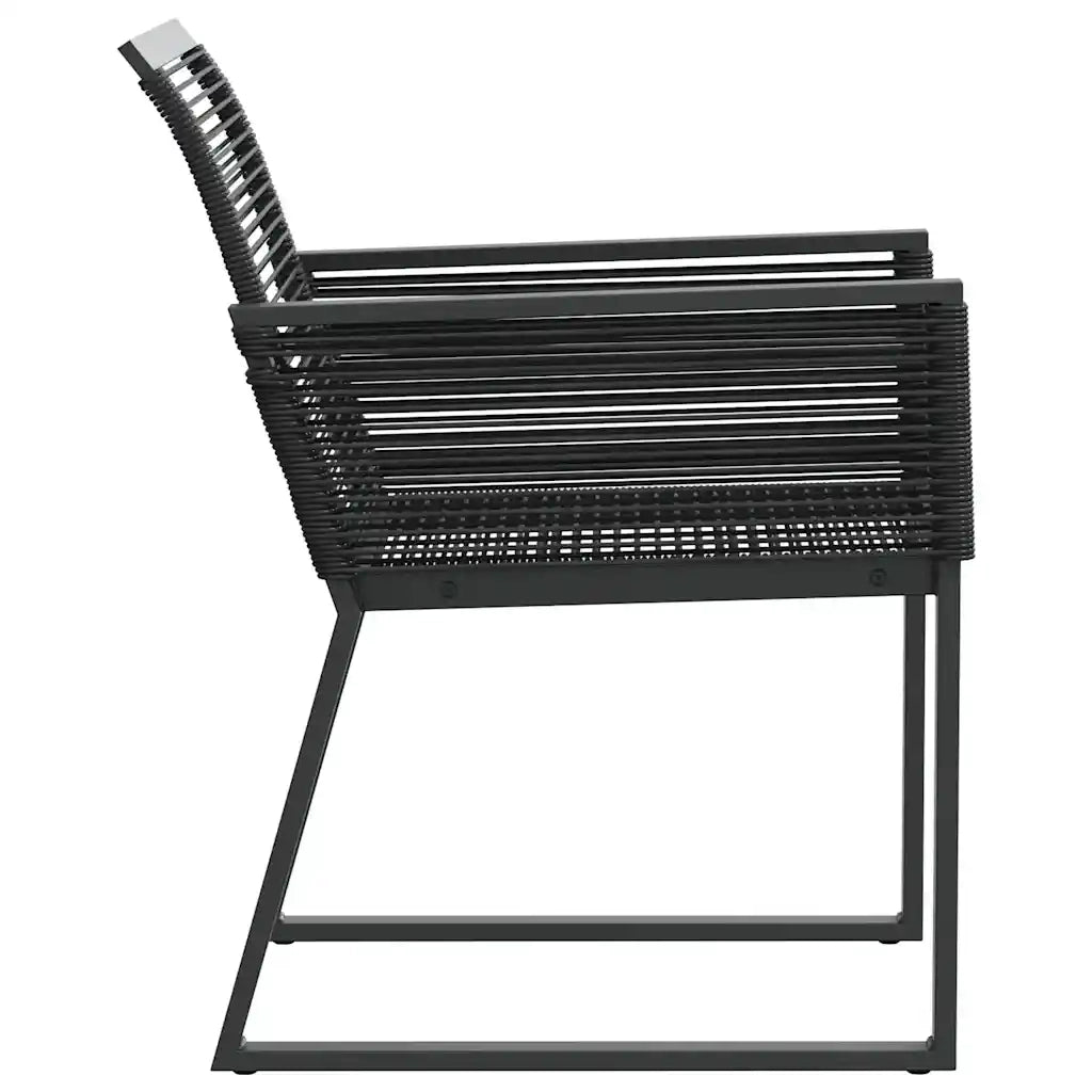 Sedie da Giardino Set 2 pz | Sedie da Esterno Polyrattan Nero